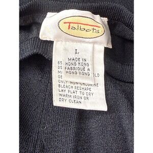 Talbots Womens Black Knit Wide Leg Pants Rayon Nylon Blend Size L High Rise